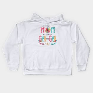 First Mom Now Gra-Gra Wildflowers Happy Mothers Day Kids Hoodie